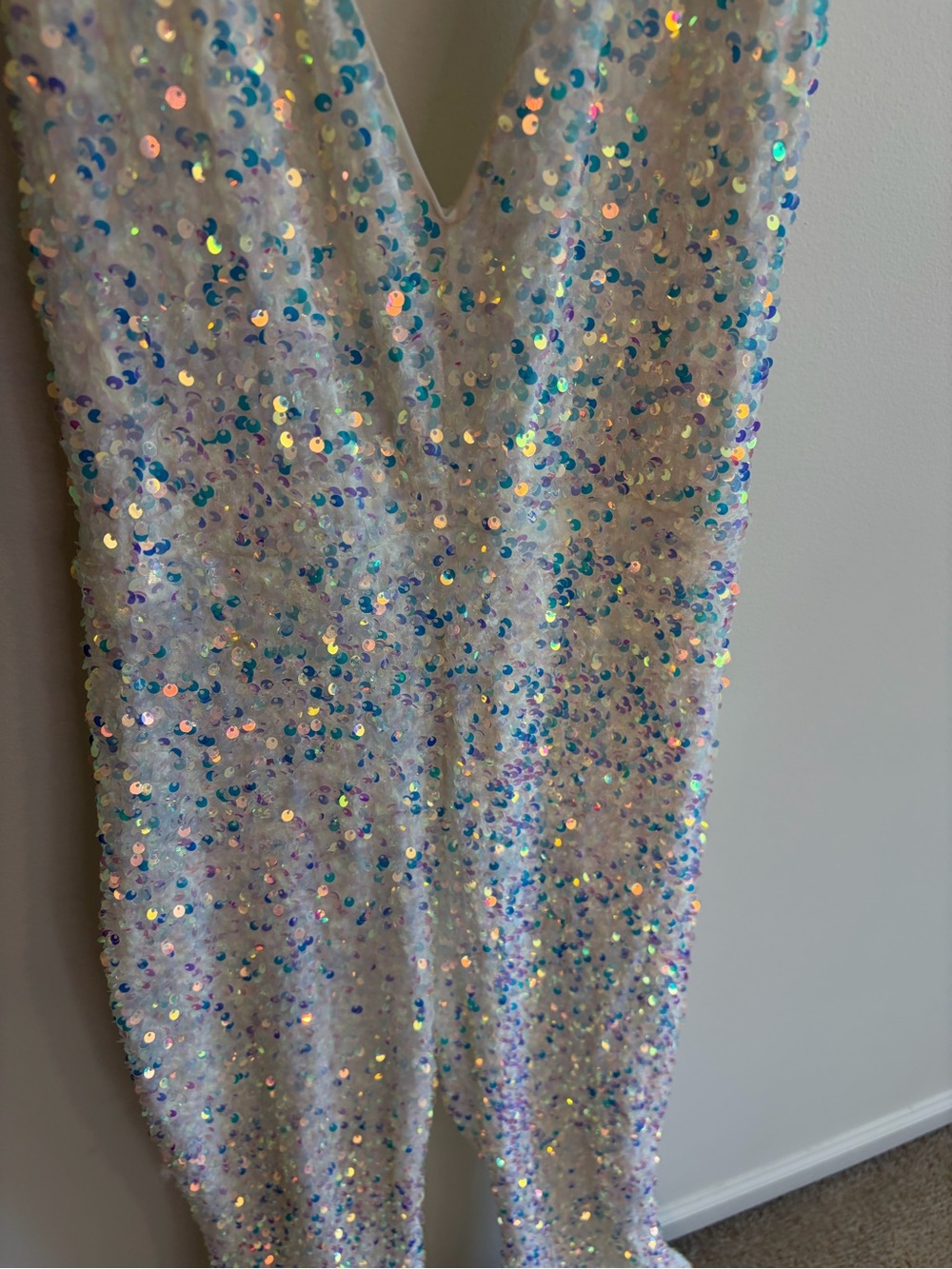 Show Me Your MuMu StudioHalter Jumpsuit - White Sequins Size Medium - Picture 8 of 16